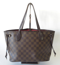 Autentica borsa a mano Louis Vuitton Damier Ebene Neverfull PM marrone F#45317