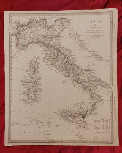 Italia antica mappa carta - antica,