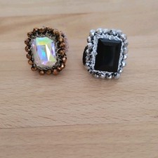 Anello uncinetto e cristalli