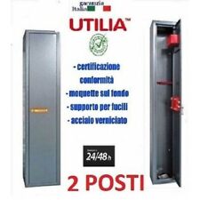 ARMADIO PORTAFUCILI FUCILIERA UTILIA A 2 POSTI CASSAFORTE BLINDATO IN ACCIAIO