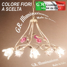 Lampadario ferro battuto 5 - lampadario, in