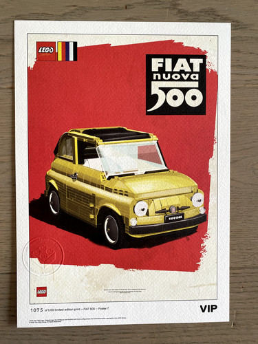 Lego fiat 500 vip poster - fiat,