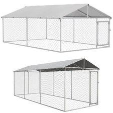 PawHut Kennel per Cani da Esterno con Tetto Impermeabile in Acciaio