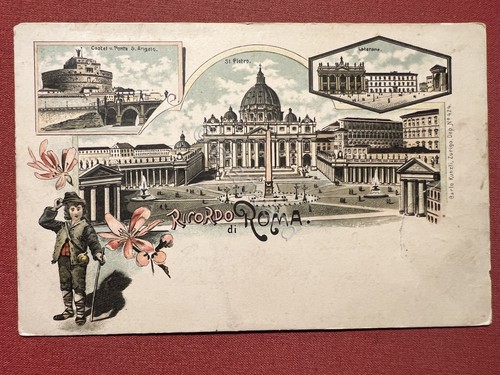 Cartolina ricordo roma - cartolina,