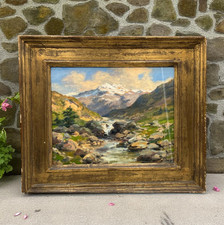 Silvio Poma (1841-1932) – Ruscello di Montagna, olio su carta 34x44 cm, firmato