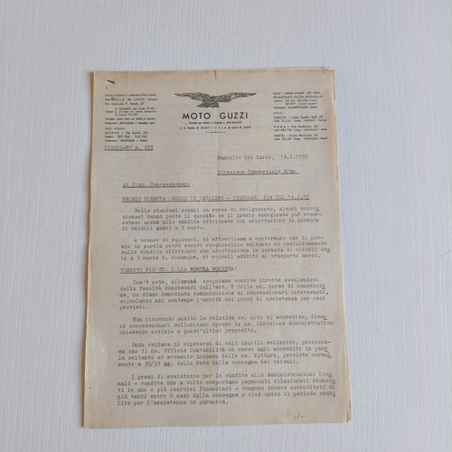 1959 moto guzzi ufficio - moto,