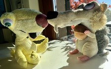 2 PELUCHE: SCOIATTOLO SCRAT E BRADIPO BROOKE-ICE AGE-FILM L'ERA GLACIALE-25CM