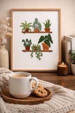 Libreria tessuto piante da