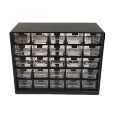 Cassettiera trasparente combinata 25 pezzi staccabile nera parti Box1010