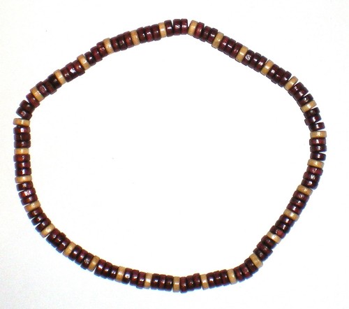 Collier perles bois - collier,