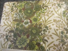 Coppia di tende floreali Supercord 44x55" design beige nuove vintage anni 70 713