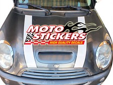 Mini Cooper S 2005 - kit bonnet - fasce cofano - bianche bordo nero