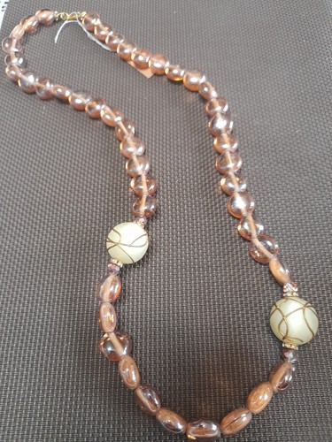 Collana vetro beige - collana,