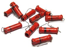 10x Condensatore tubolare in ceramica, 239 pF / 1500V, tipo Hescho TTr, anni '40, NOS