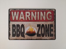 Targa warning BBQ zone stampa