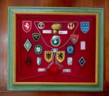 DISTINTIVI MOSTRINE MILITARI, STEMMI VINTAGE IN CORNICE. 