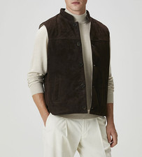 Gilet in pelle scamosciata