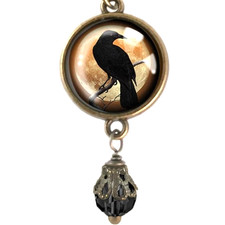 Orange Raven Necklace with