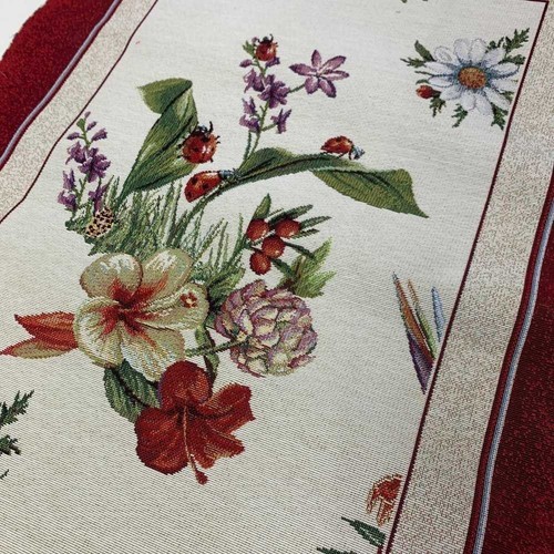 Guida gobelin fiori - guida, rosso