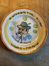 piatto buon ricordo Tivoli Al Lago Lugano Cicche Timbro 5F   1 Emissione 1970