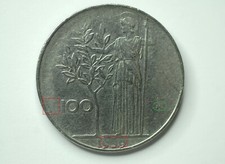 100 LIRE MINERVA 1°TIPO REP. ITALIANA ANNO 1959 CON DIFETTI DI CONIO.