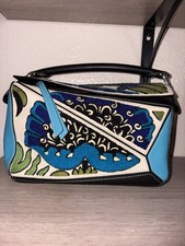 Borsa puzzle ricamata floreale
