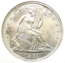 1861-O Seated Liberty Half