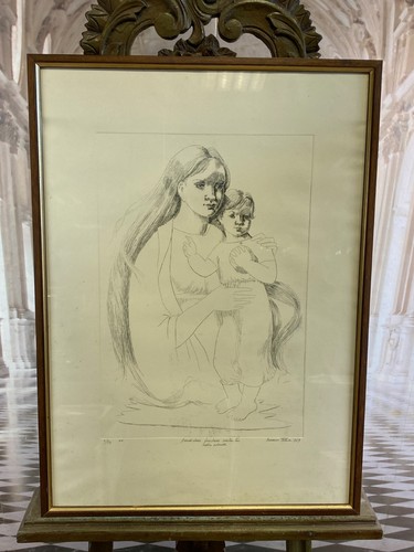 Litografia carta madre - su, con