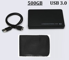 Hard disk esterno 500gb TOSHIBA usb 3.0 nero + fodero custodia in pelle omaggio