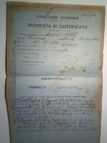 Piego viaggiato pretura - piego,