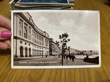 CARTOLINA SALERNO VIA LUNGO MARE E MUNICIPIO VIAGGIATA 1943 BD