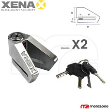 BLOCCADISCO XENA X2 ACCIAIO INOX RINFORZATO PERNO 14 mm UNIVERSALE MOTO SCOOTER