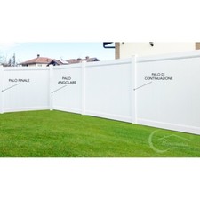 PALO per RECINZIONE OLIMPIA in PVC Bianco Angolare, Continuazione e Finale