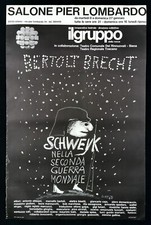 BERTOLT BRECHT poster manifesto Schweyk Nella Seconda Guerra Mondiale Teatro P9