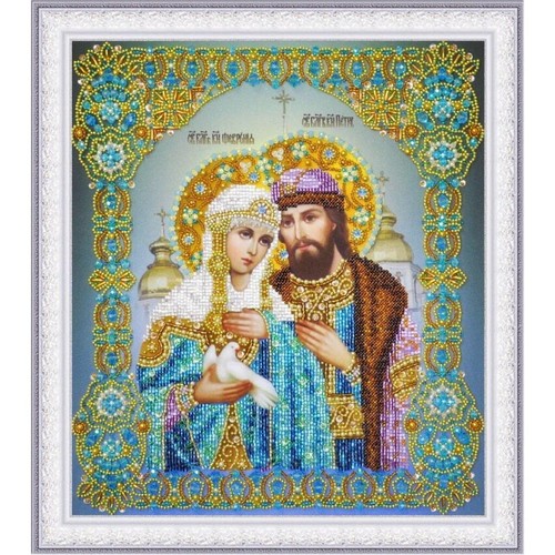 Kit ricamo perline icona santi - kit,