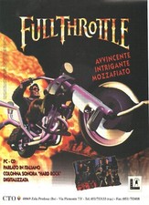 FULL THROTTLE Pubblicità advertising rare Italian poster 1997 PC LucasArts 30x22