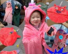 PLAID BAMBINO BAMBINA COPERTA PILE CON CAPPELLO A SACCO 