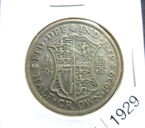 Regno unito 1929 mezza - unito, corona