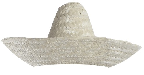 White mexican sombrero hat - white,