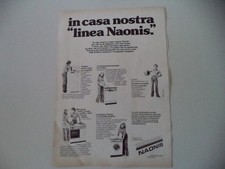 advertising Pubblicità 1974 NAONIS FRIGORIFERO/LAVATRICE/CUCINA