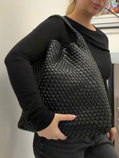borsa nera donna intrecciata