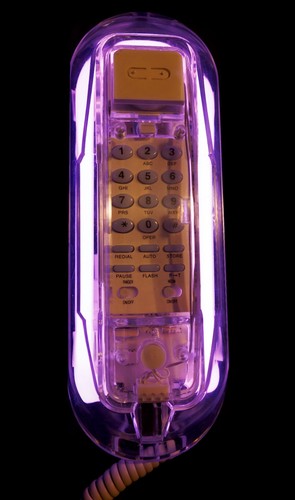 Telefono vintage trasparente