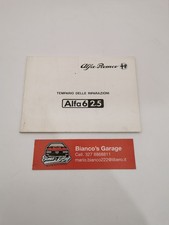 Libretto tempario delle riparazioni Alfa Romeo Alfa 6 2.5