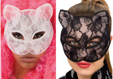 Rigido PVC Pizzo Gatto Maschera Veneziana Maschera Costume Donna Gato CT