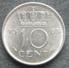 Olanda, 10 centesimi 1963, (1)