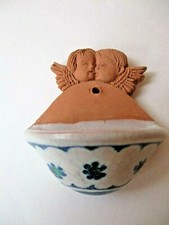 Filadelfio Todaro Caronia piccola acquasantiera in ceramica con angeli '80 n.1