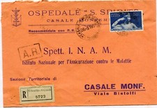 (B287) b. racc. da VALENTINO DI CASALE del 1957 aff. l.80 A.CANOVA per Casale M.