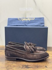 Claudio Marini Calzolaio Mocassino Fatto A Mano Suede Marrone Nappine Uomo 41