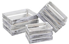 3 CASSETTE LEGNO ANTICATE CASSETTA PORTAOGGETTI CONTENITORE CASA NEGOZI 38-33-28