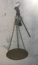 863-ANTICA BILANCIA PESA STADERA  OTTONE diam. piatto 30,5 kg 6,9
